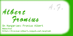 albert fronius business card